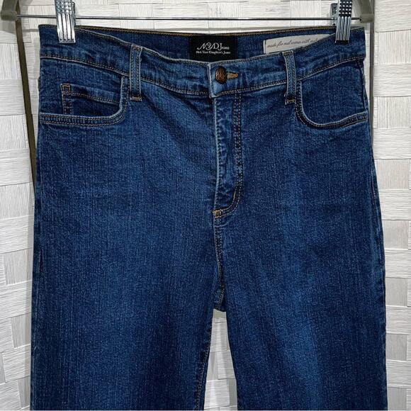 NYDJ Women’s Vintage Wide Leg Mid Rise Blue Denim Jeans Size 4 Hippie Boho - Picture 8 of 15